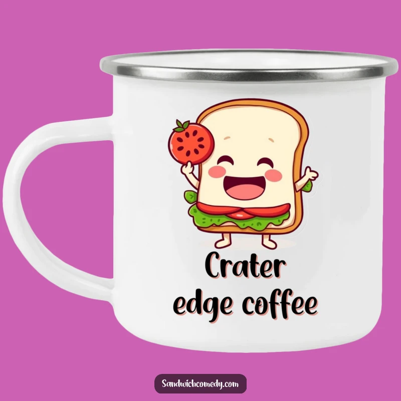 Funny Balancing Sandwich Camping Mug - Outdoor Tomato Balance