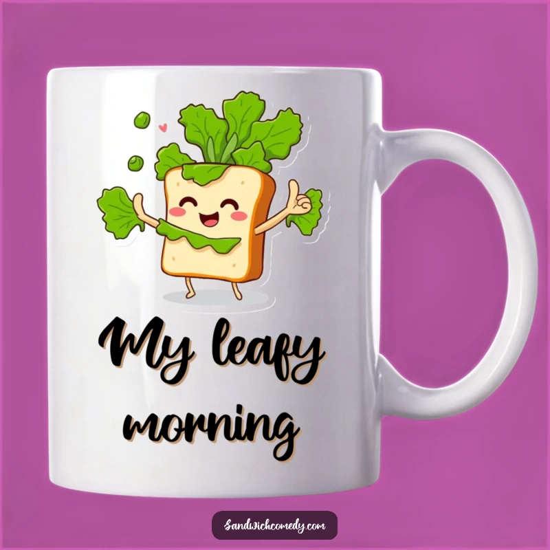 Funny Juggling Sandwich Mug - Enthusiastic Lettuce Leaf Juggler Gift