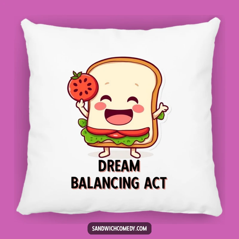 Funny Balancing Sandwich Pillow - Comfy Tomato Slice Balance
