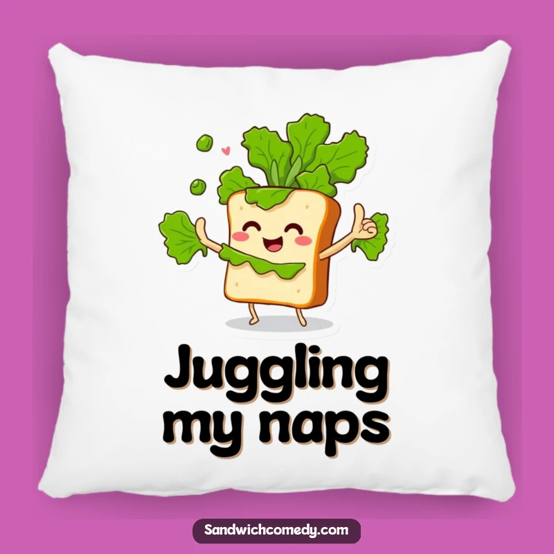 Funny Juggling Sandwich Pillow - Comfy Lettuce Leaf Juggler