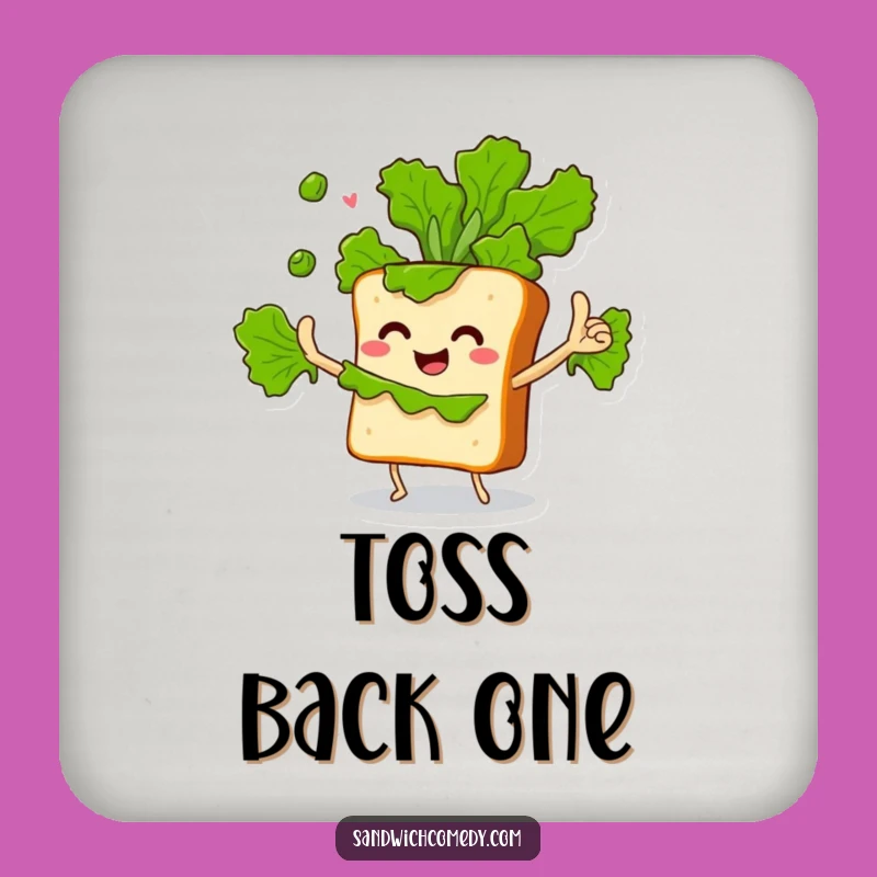 Funny Juggling Sandwich Drink Coaster - Table Protector Lettuce Juggler