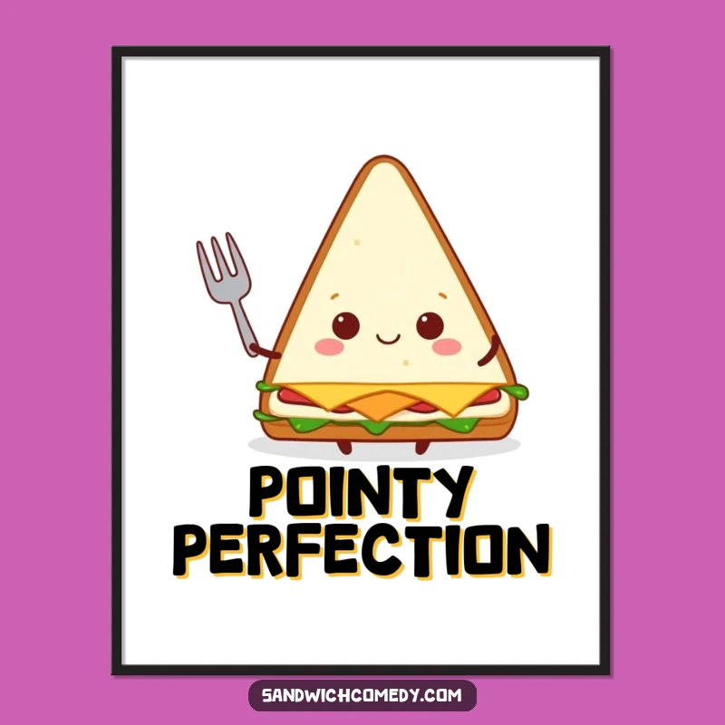 Funny Sandwich Fork Poster, A Deliciously Funny Addition to Your Kitchen Decor