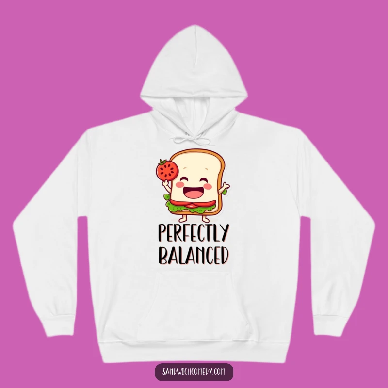 Funny Balancing Sandwich Hoodie - Cozy Tomato Slice Balance