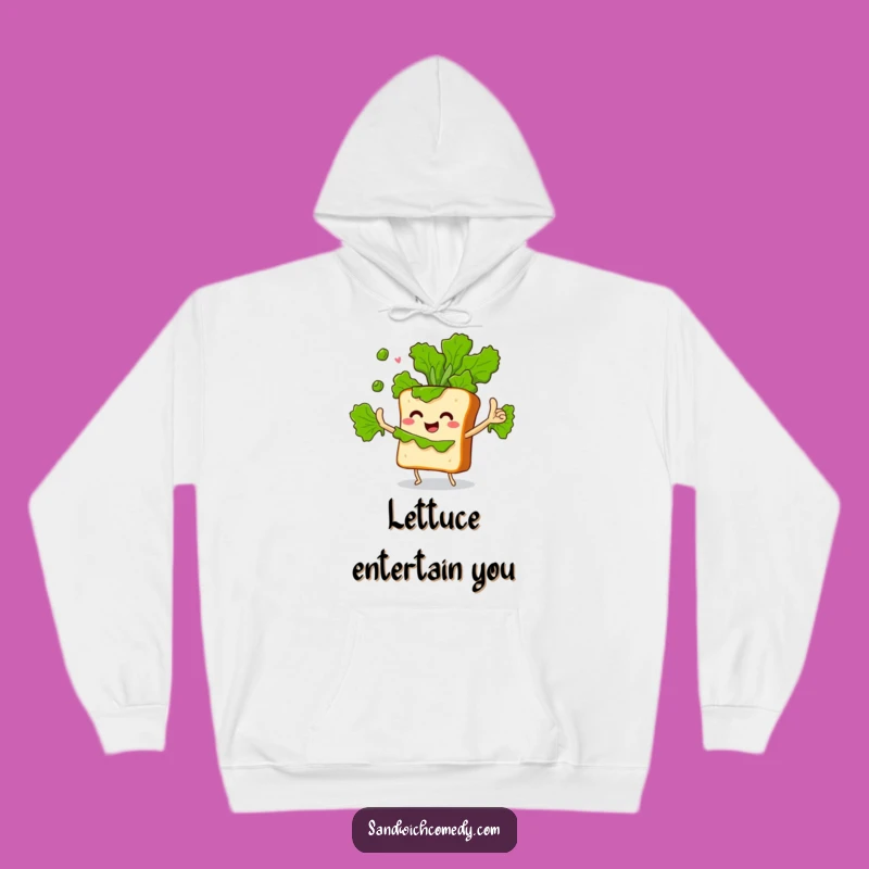 Funny Juggling Sandwich Hoodie - Cozy Lettuce Leaf Juggler