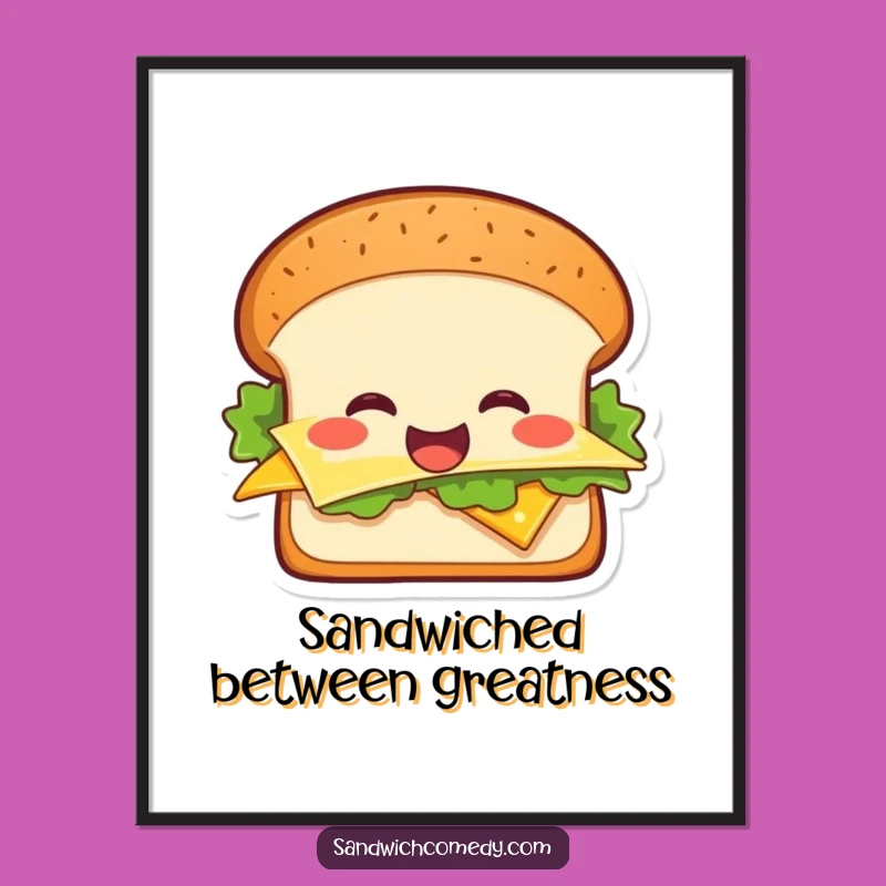 Free Printable Wall Art: Cheerful Sandwich, Quirky Downloadable Decor for Kitchens