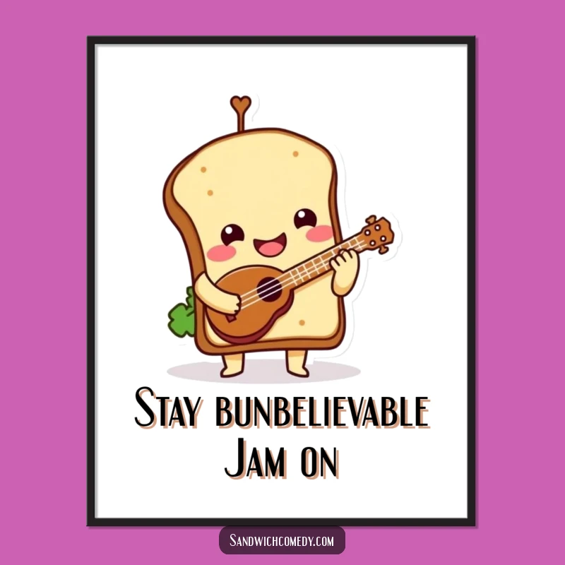 Free Printable Wall Art: Sandwich Ukulele Player - Quirky & Fun Downloadable Decor