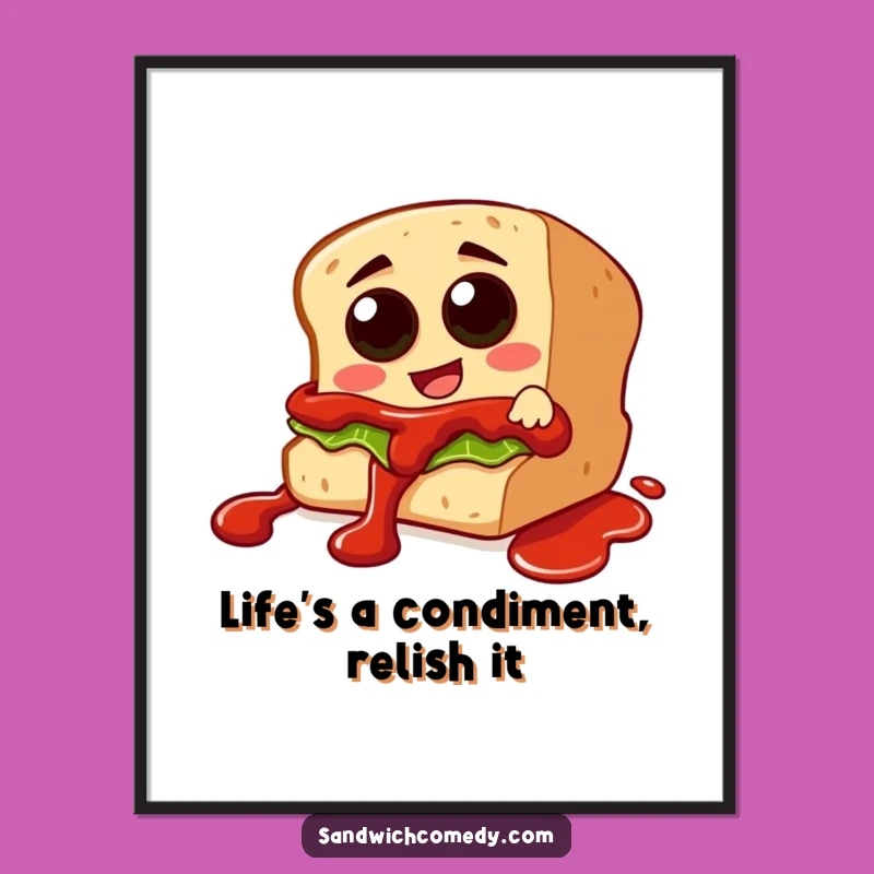 Funny Free Printable Wall Art: Ketchup Slide Sandwich - Quirky Decor