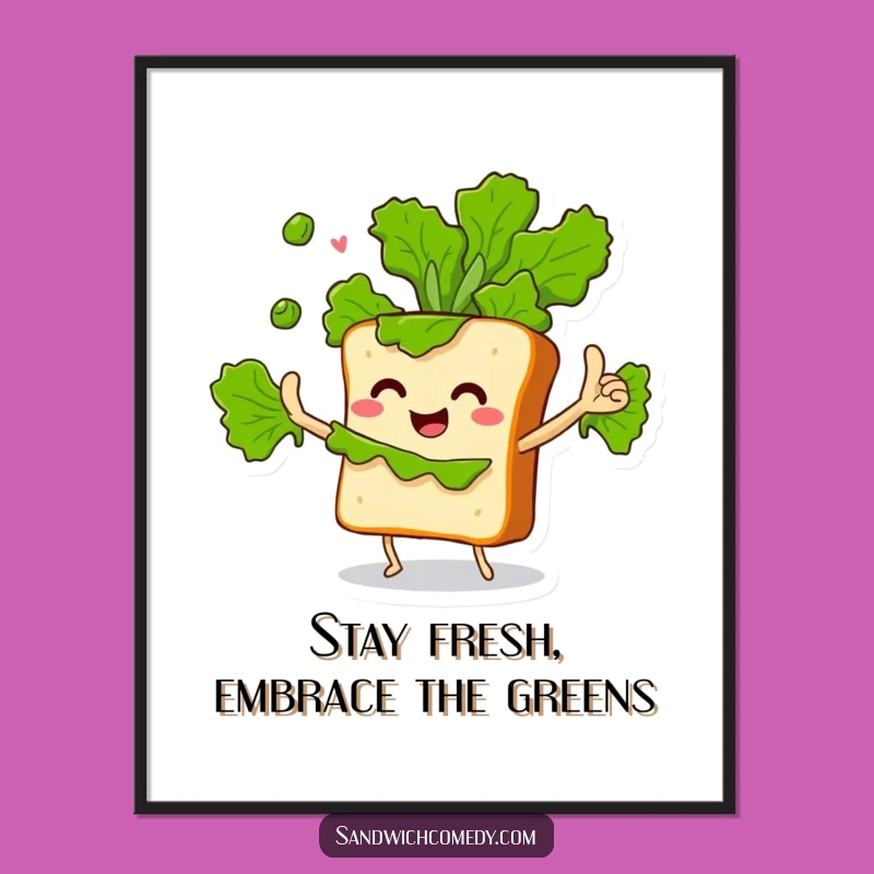 Funny Free Printable Wall Art: Juggling Sandwich Character - Quirky Decor