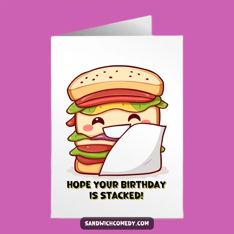 Free Printable Birthday Card: Sneaky Sandwich, Funny Downloadable Gift for a Hidden Surprise