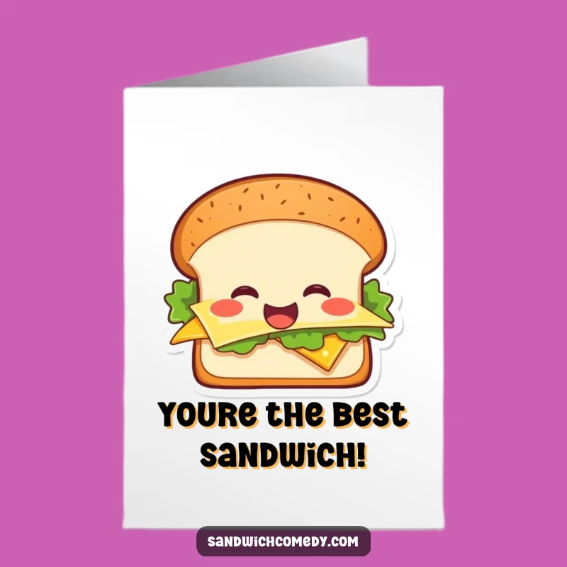 Free Printable Congrats Card: Smiling Sandwich, Humorous Downloadable Gift for Any Occasion