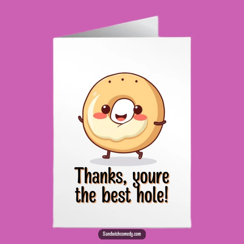 Free Printable Thank You Card: Happy Bagel, Humorous Downloadable Gift for Appreciative Moments