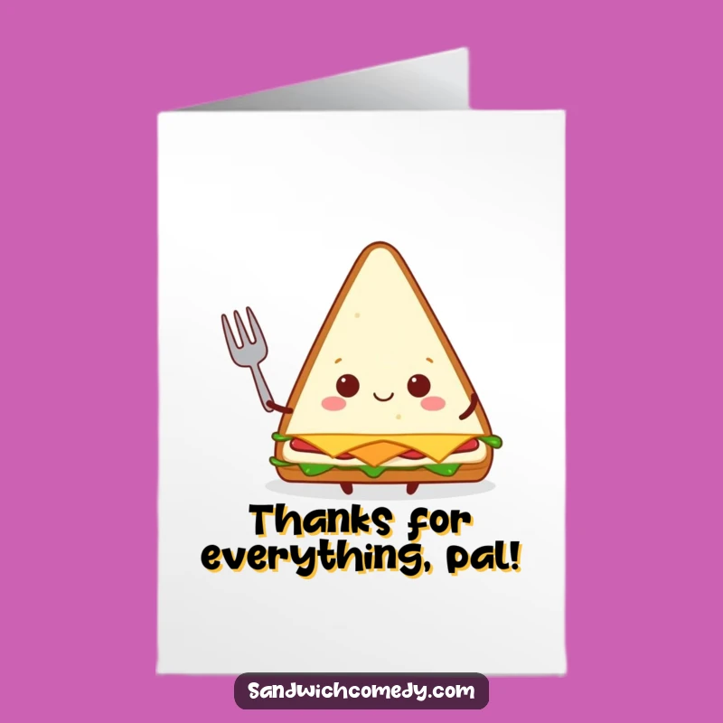 Free Printable Thank You Card: Polite Sandwich, Humorous Downloadable Gift for Grateful Bites