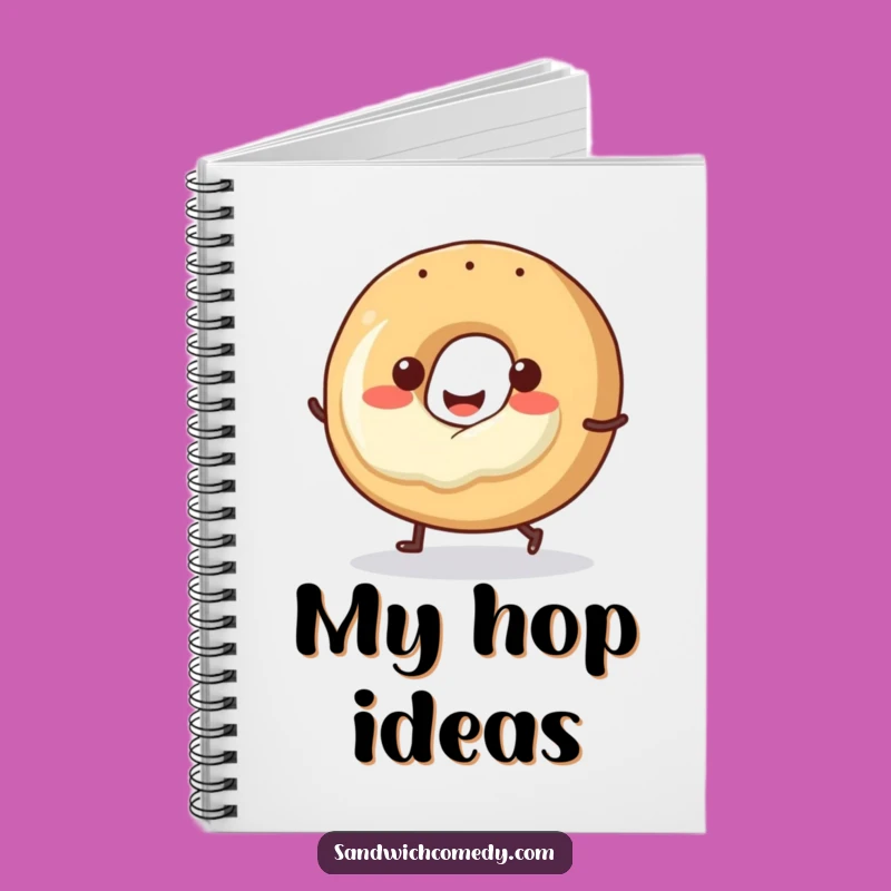 Funny Hopping Bagel Notebook, Jot Down Ideas with This Funny Breakfast Journal