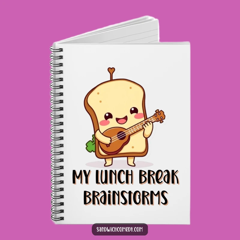 Funny Sandwich Ukulele Notebook - Journal Your Musical Foodie Thoughts Gift