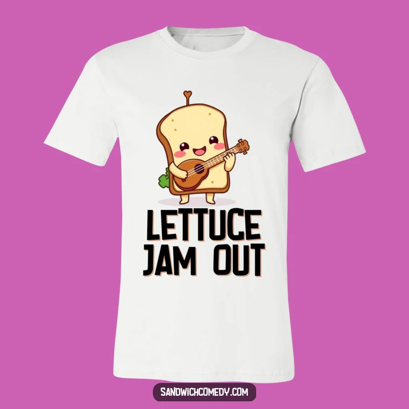 Funny Sandwich Ukulele T-Shirt - Wearable Musical Foodie Fun Gift